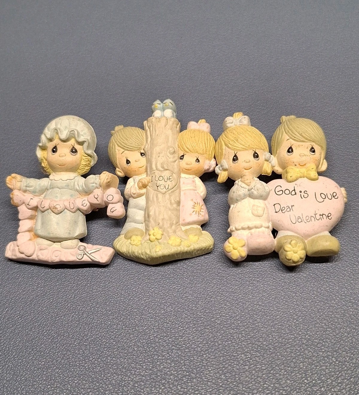 3 PRECIOUS MOMENTS SMALL BROOCH PINS