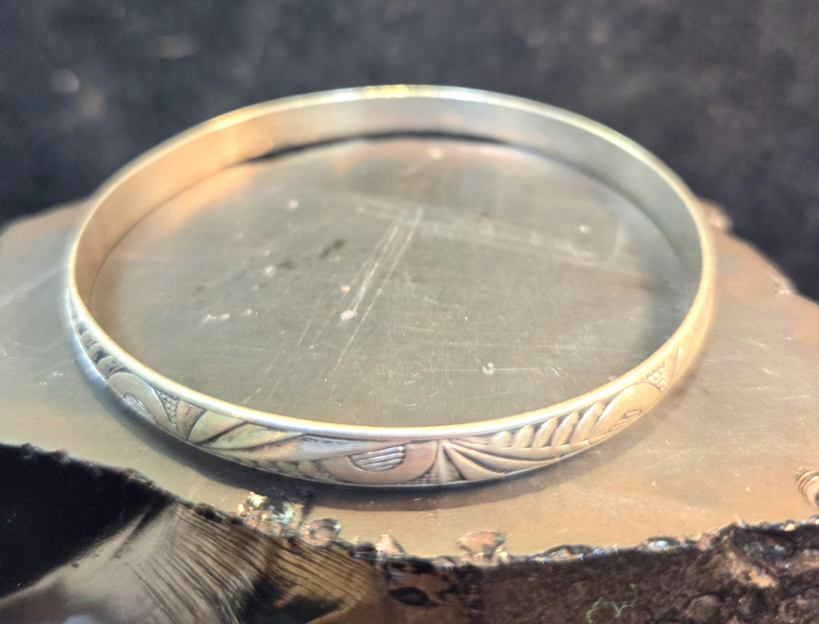 DANECRAFT FELCH Vintage ART DECO Sterling Silver BANGLE (RK-378)