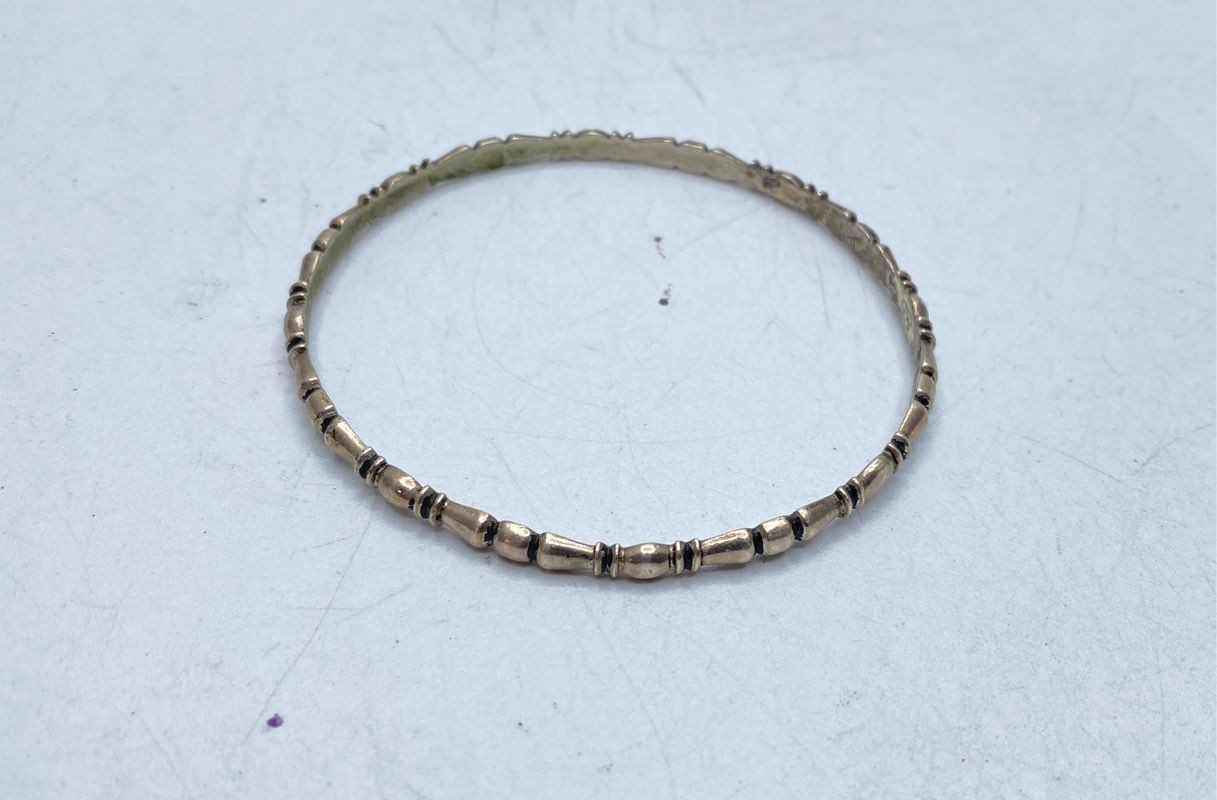Hawthorne Sterling Silver 925 Spindle Textured Bangle Bracelet 7 7/8″ 14.2g