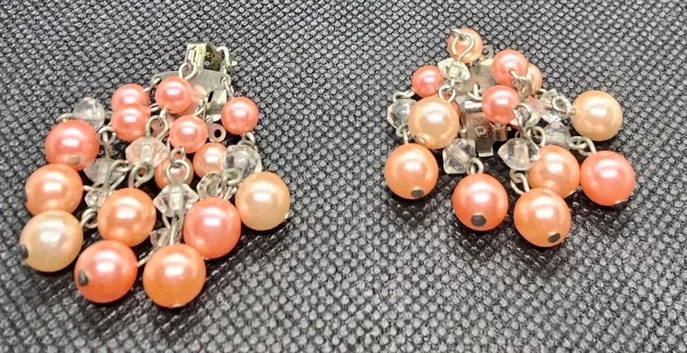 Earrings Antique Costume Marked Hong Kong & Japan 3 Pairs