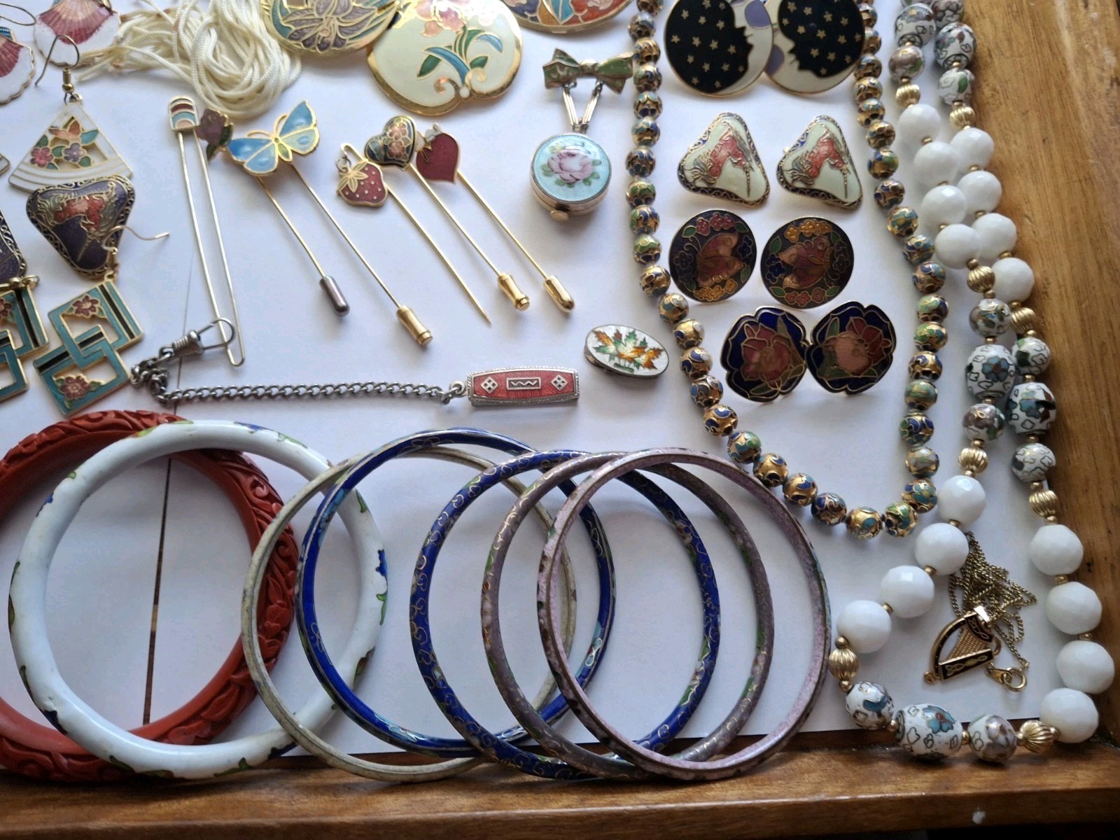 Vintage Cloisonne Jewelry 44 Mixed Jewelry Earrings Necklaces Braclets & More