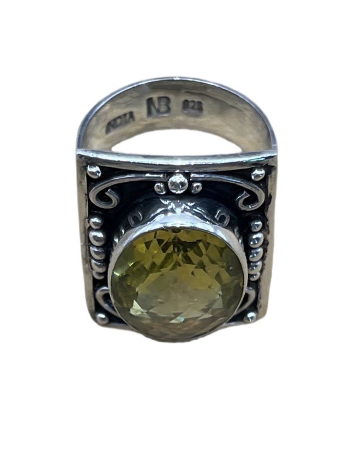 Vintage Nicky Butler Lemon Quartz RAJ Limited Addition Retired Ring Size 8