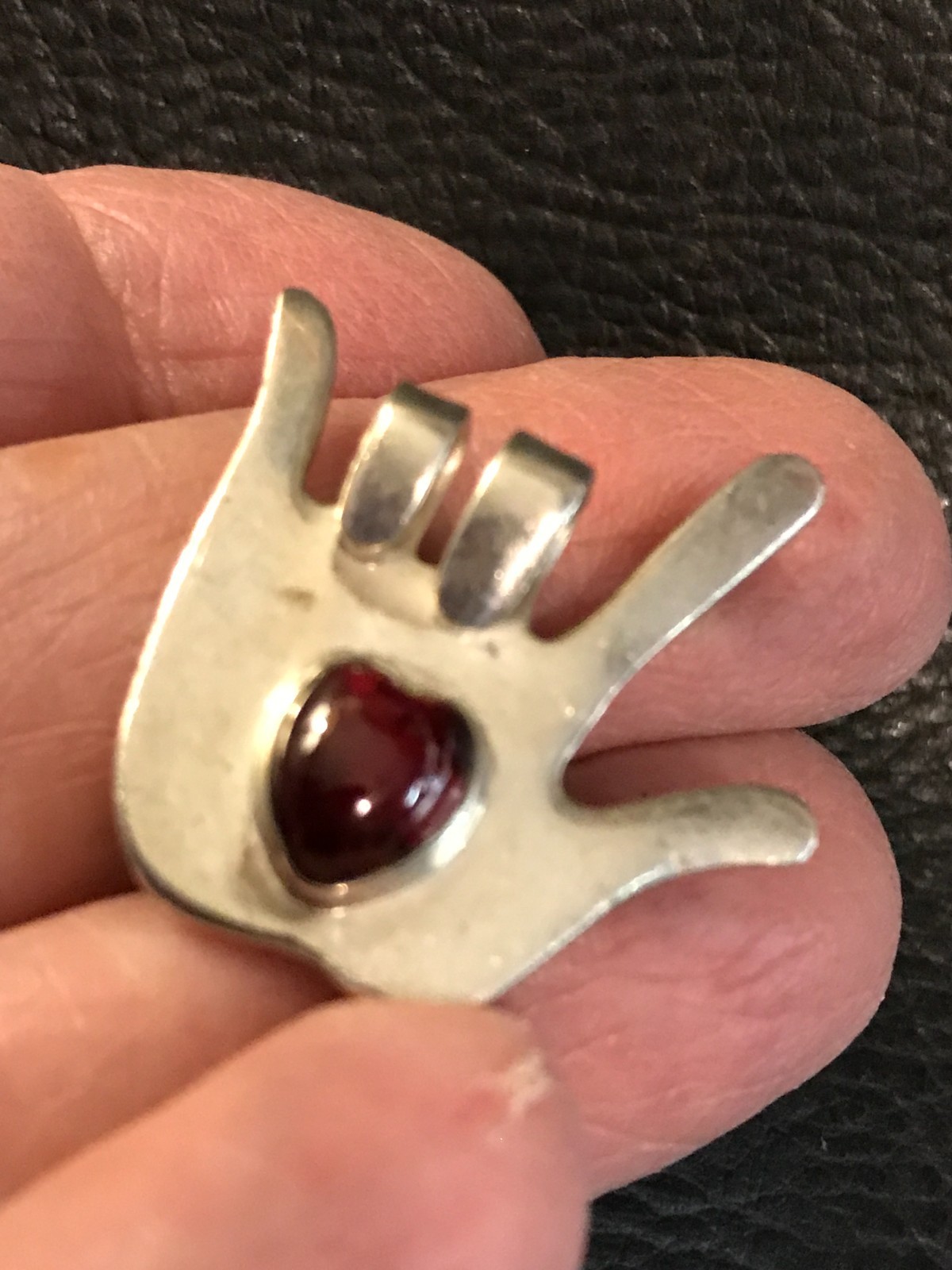 Vtg Sterling Silver GREAT FALLS METAL WORKS I Love You Hand Sign Language Pin