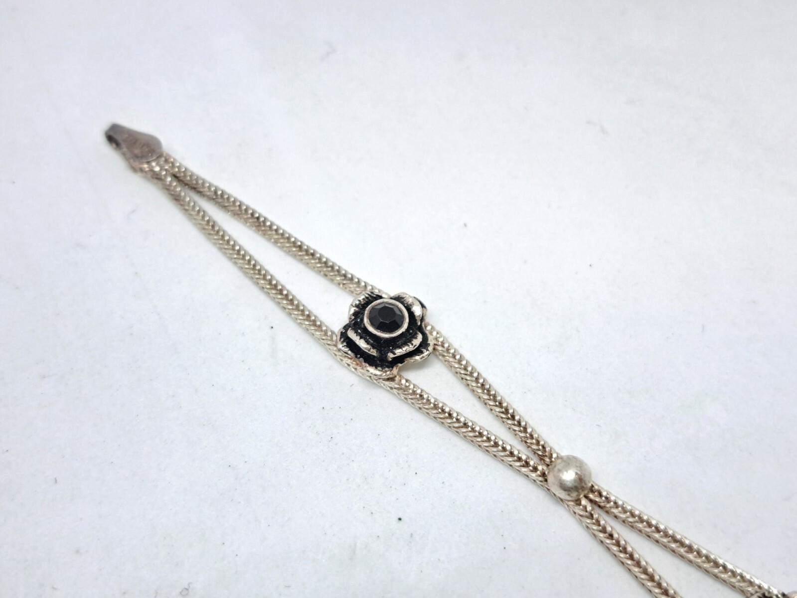 Vintage Set Necklace, Stud Earrings and Bracelet 925 Black Rose Ideal Gift