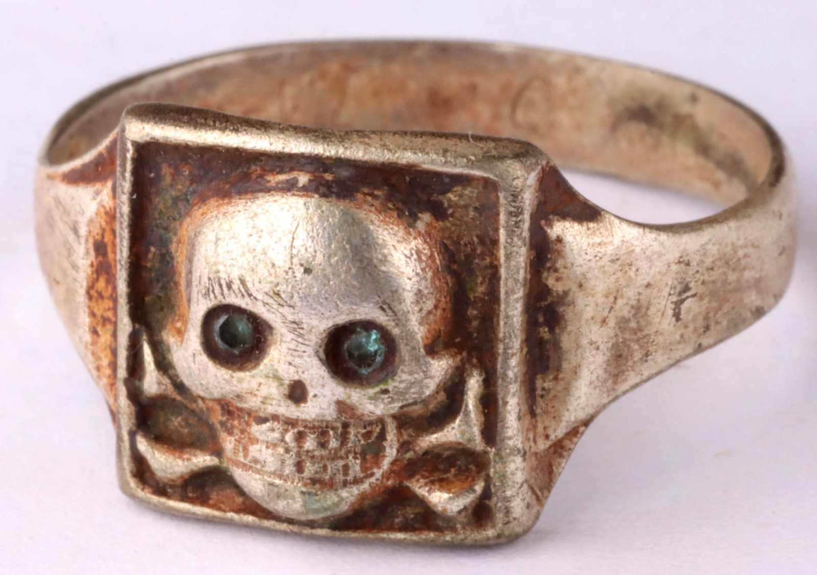 Memento mori engraving skull ring bones Remember to die signet Antique amulet