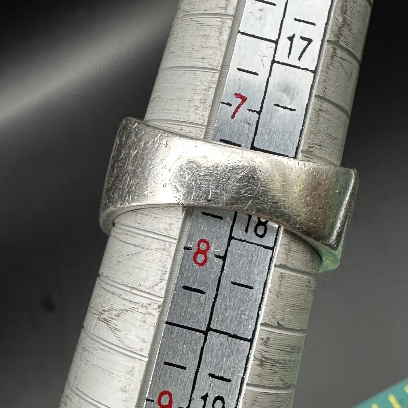Modernist Smooth Ring Vintage Signed Italy 925 Sterling Silver Size 7.75