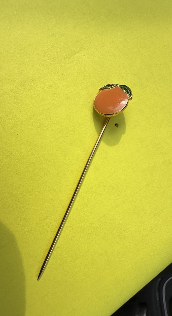 A Happy Vintage Orange Stickpin