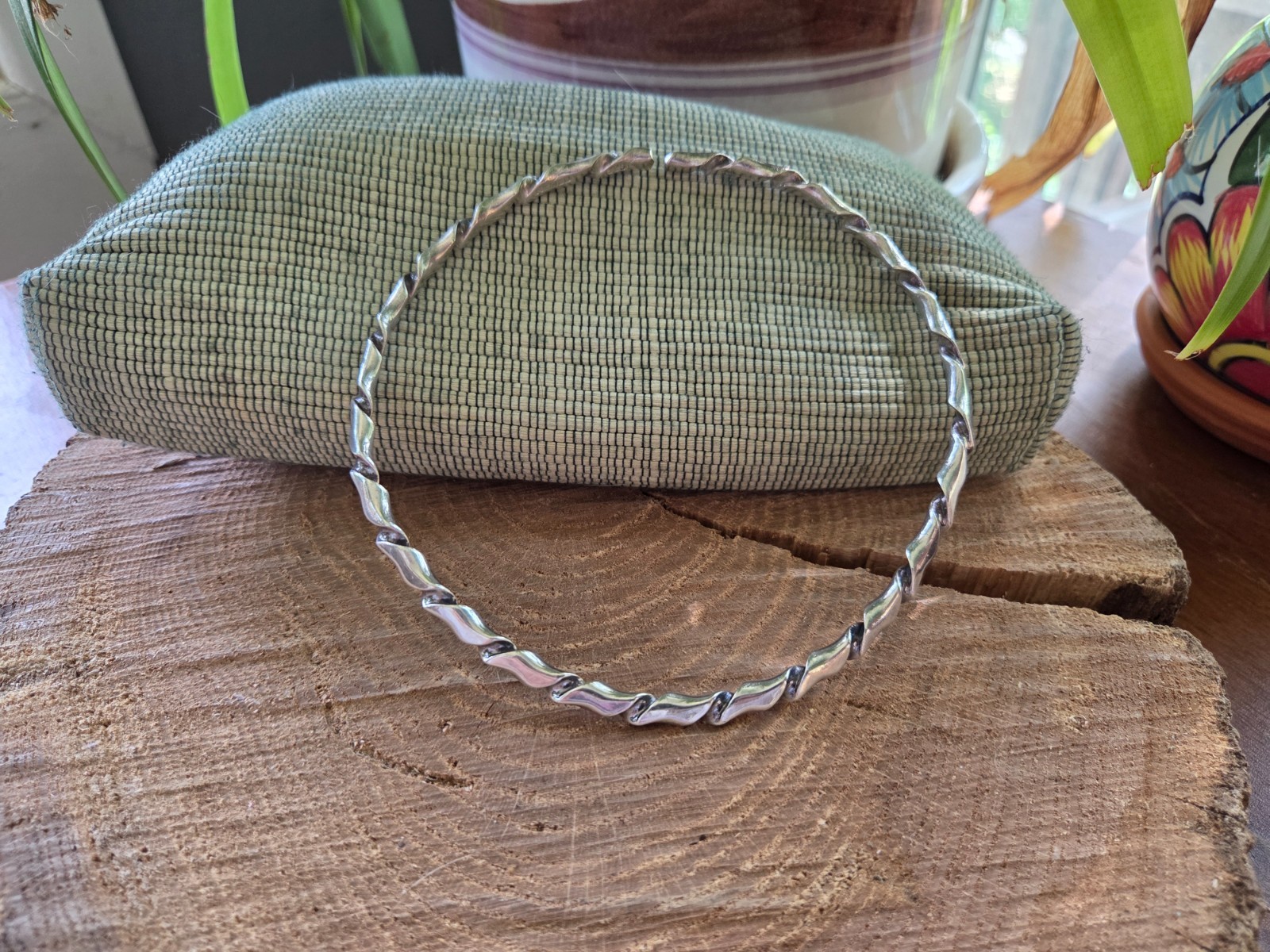 VTG Mexico 925 SS Collar Cuff Twist Necklace