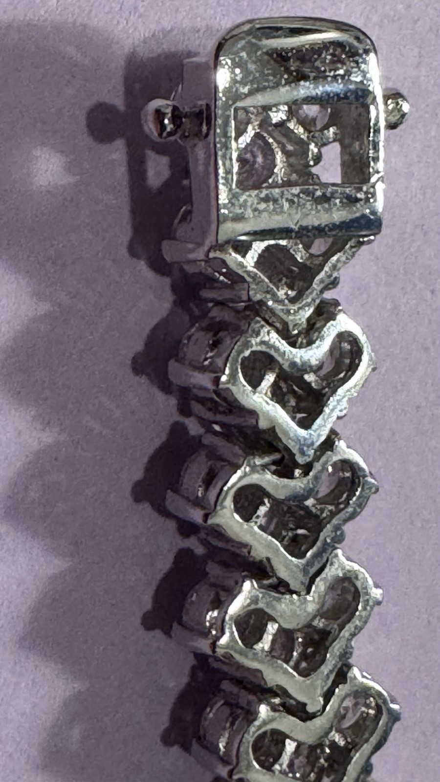 Australia Rhinestone On Italian Sterling 925 Bracelet with Safety Latch.