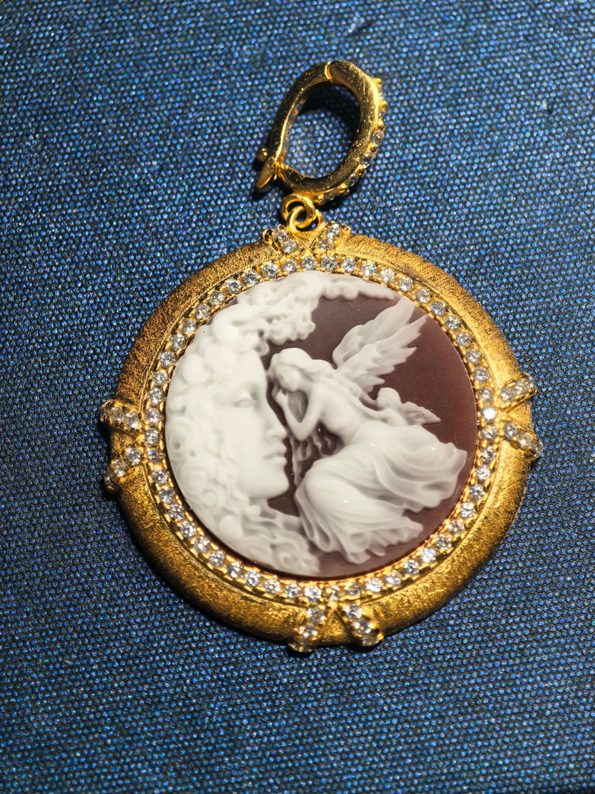 925 sterling silver red Agate Cameo vintage jewelry Pendant estate jewelry