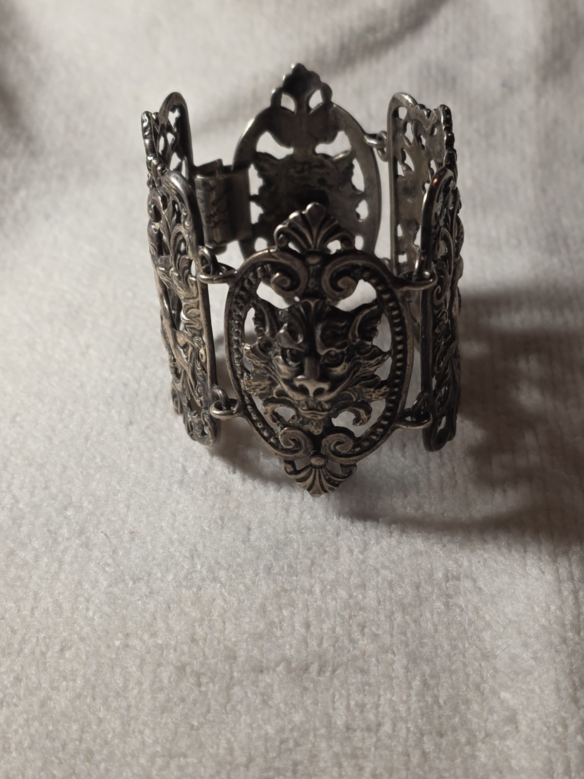 Vintage Cini Sterling 925 Cherub & Lion Bracelet Italian Renaissance Revival