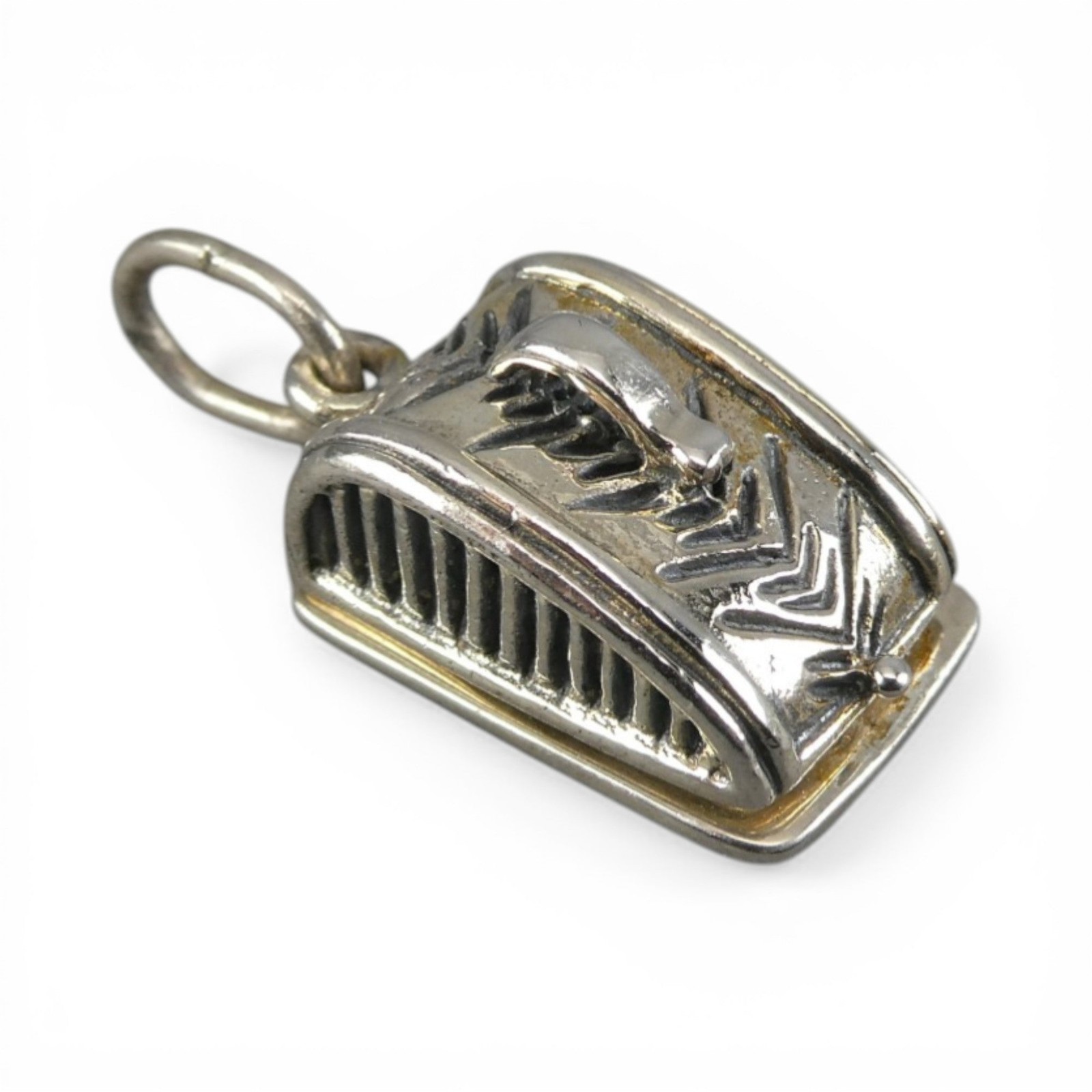 Sterling Silver CHEESE BOX Charm for Bracelet PENDANT Cheese Lover MOUSE Cute!