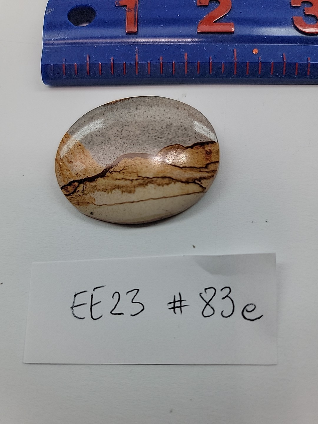 African Picture Jasper Cabochon Brooch Pin