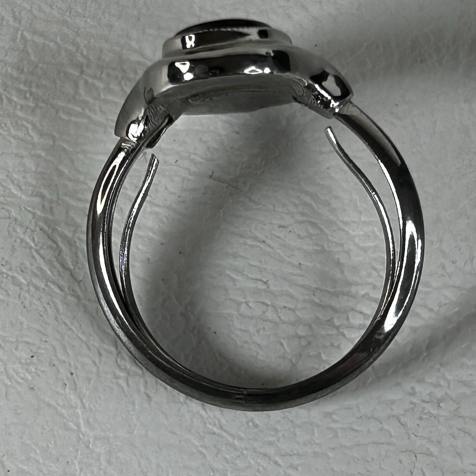 Vintage Avon Abalone Ring Silver Tone Size 7.25 Adjustable