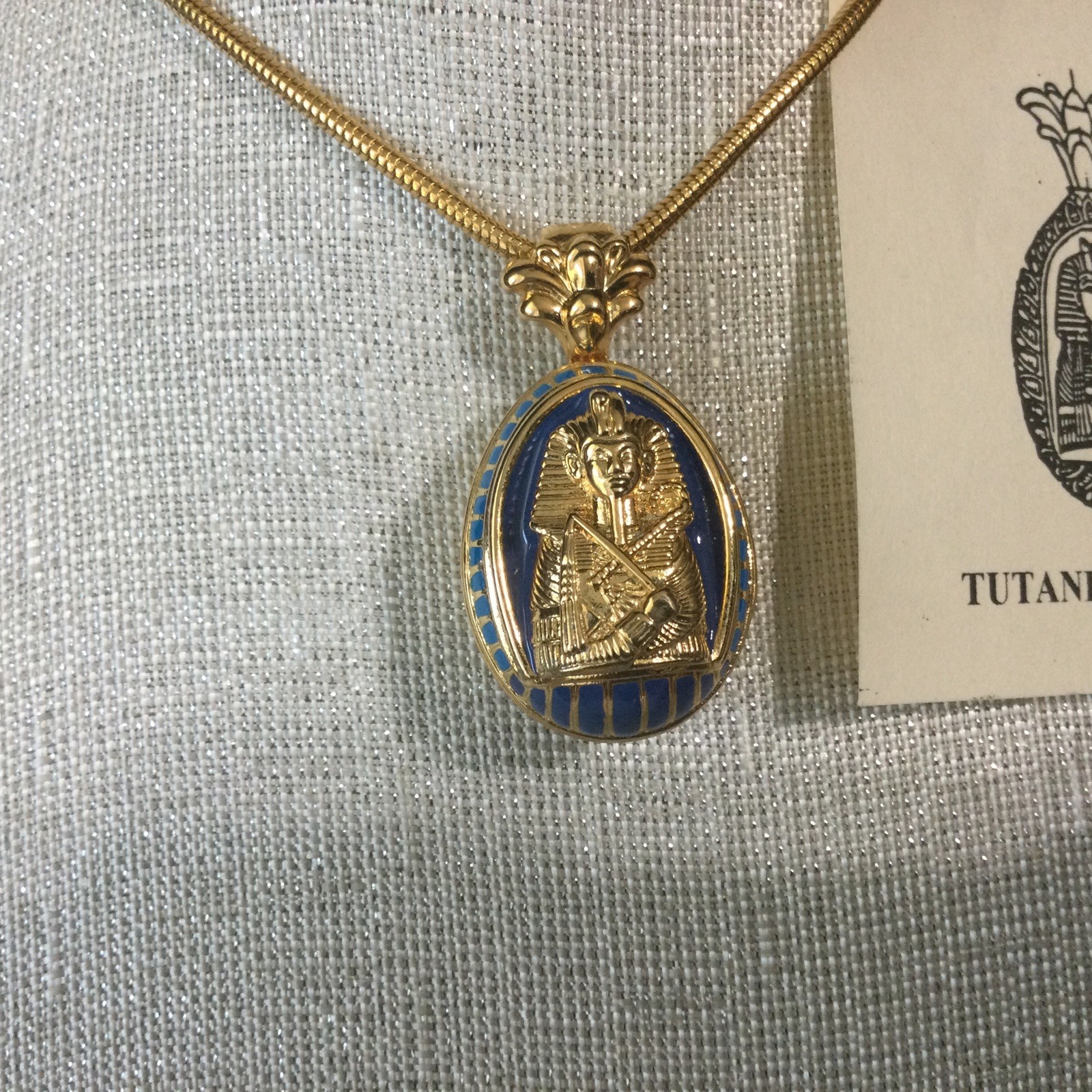 Vtg. Edgar Berebi Egyptian Collection King Tut,Bird, Egg Gold Tone Limited Ed