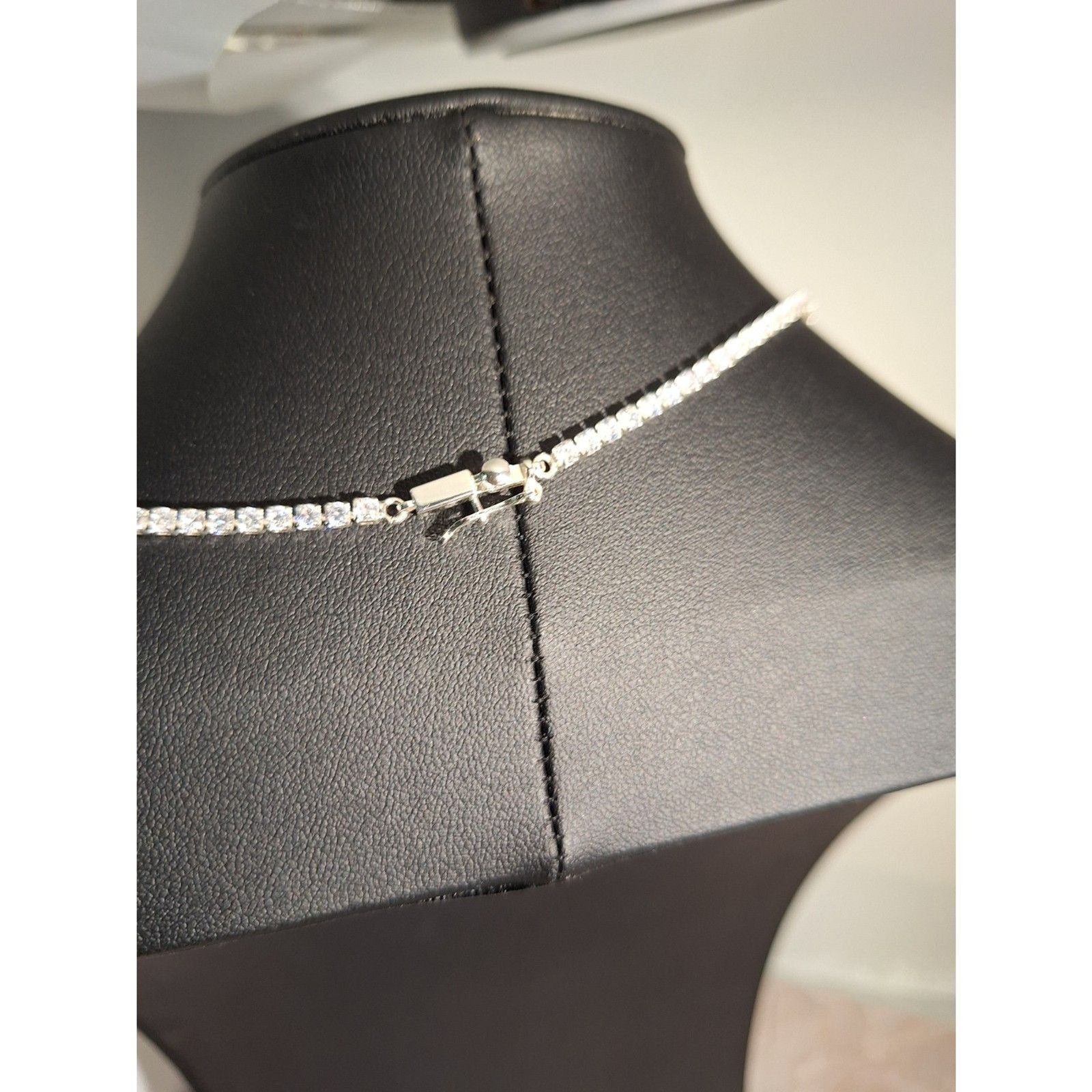 A Vintage Rhinestone Choker Necklace Cubed Prong Set Elegant Evening Old Money