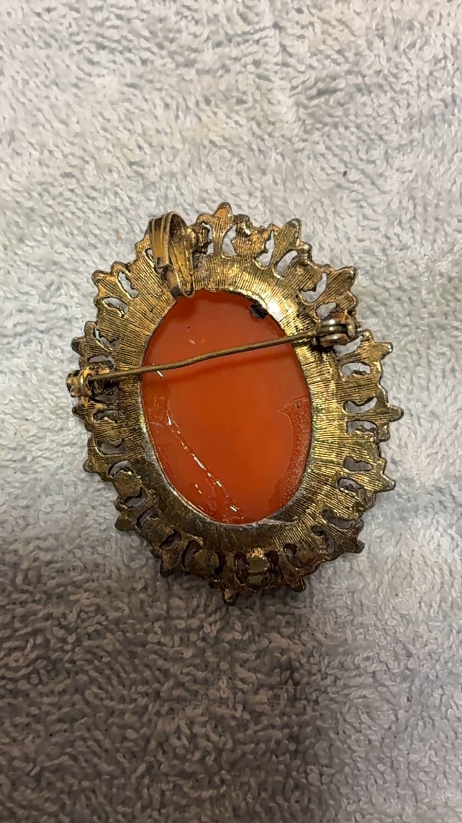 Antiqued Swarovski Broach or Pendant Vintage Cameo