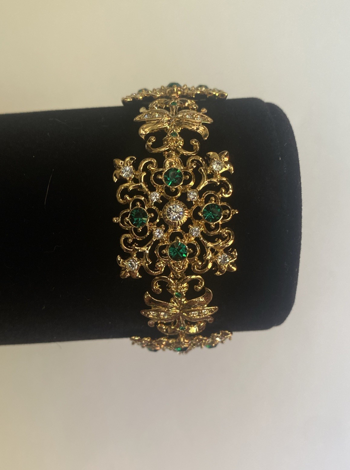 Camrose & Kross Jackie Kennedy Square Emerald And Gold Link Bracelet JBK
