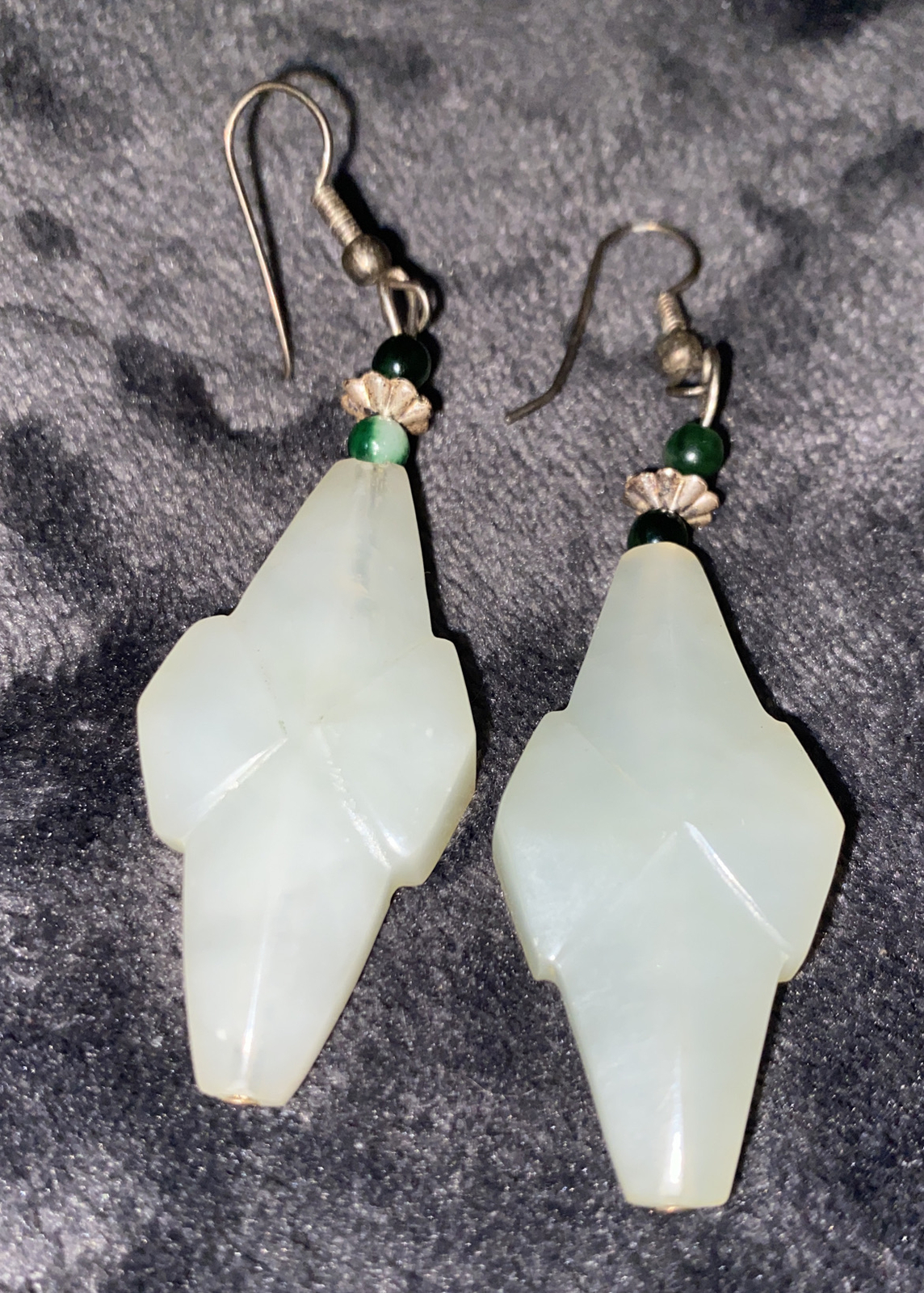 Vtg Quartz Dangle Drop Earrings