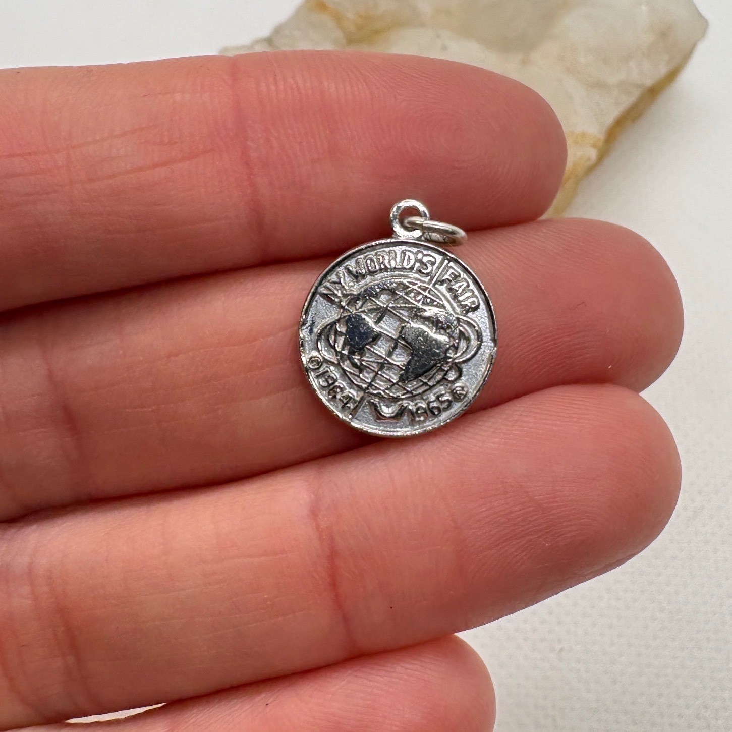 Vintage Sterling Silver 1964 1965 NY World’s Fair Unisphere Charm Pendant 1.58g