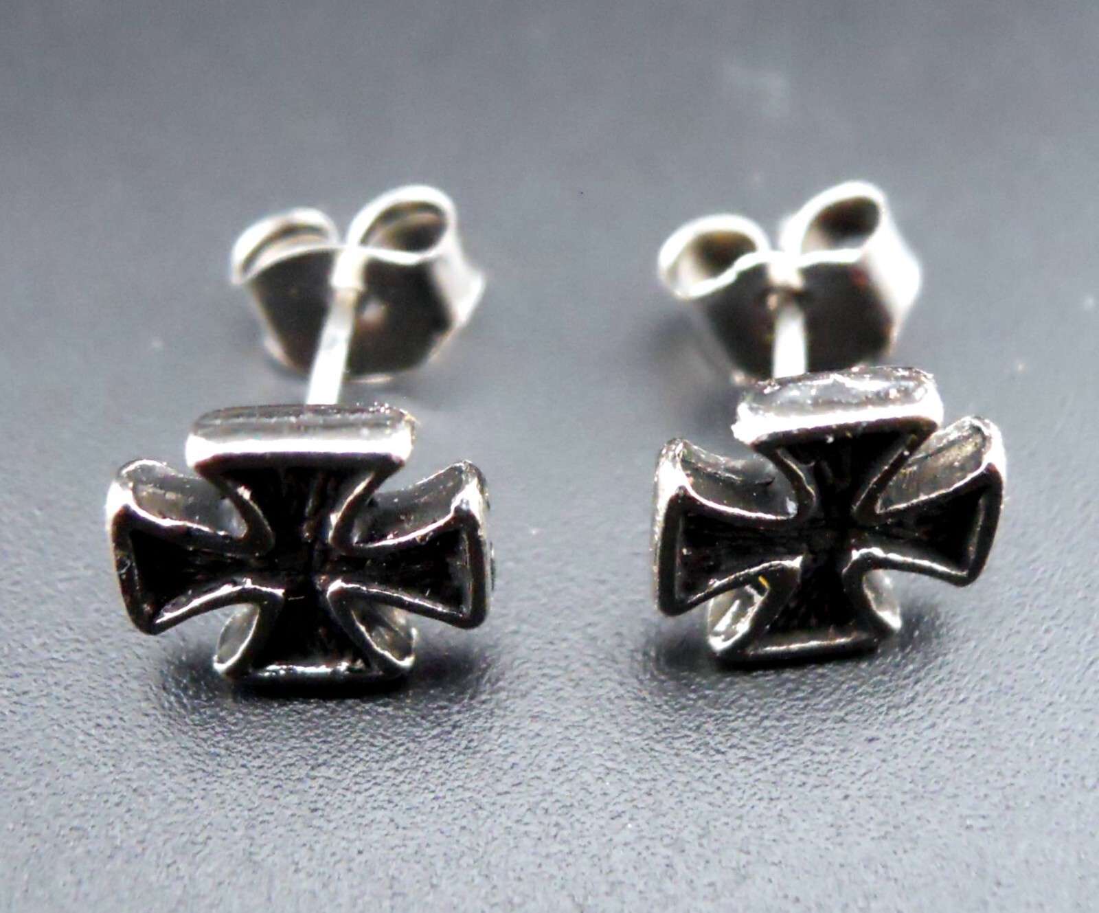 Iron Cross Earrings NEW Vintage 80’s Stud/Post Motorhead Biker Heavy Metal