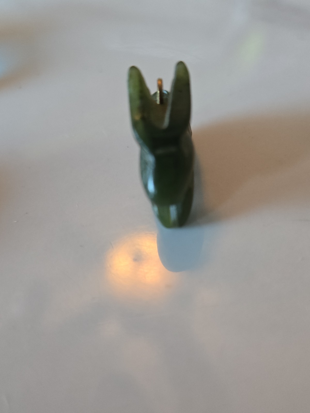 Vintage Jade Jadeite Rabbit Charm or Pendant.
