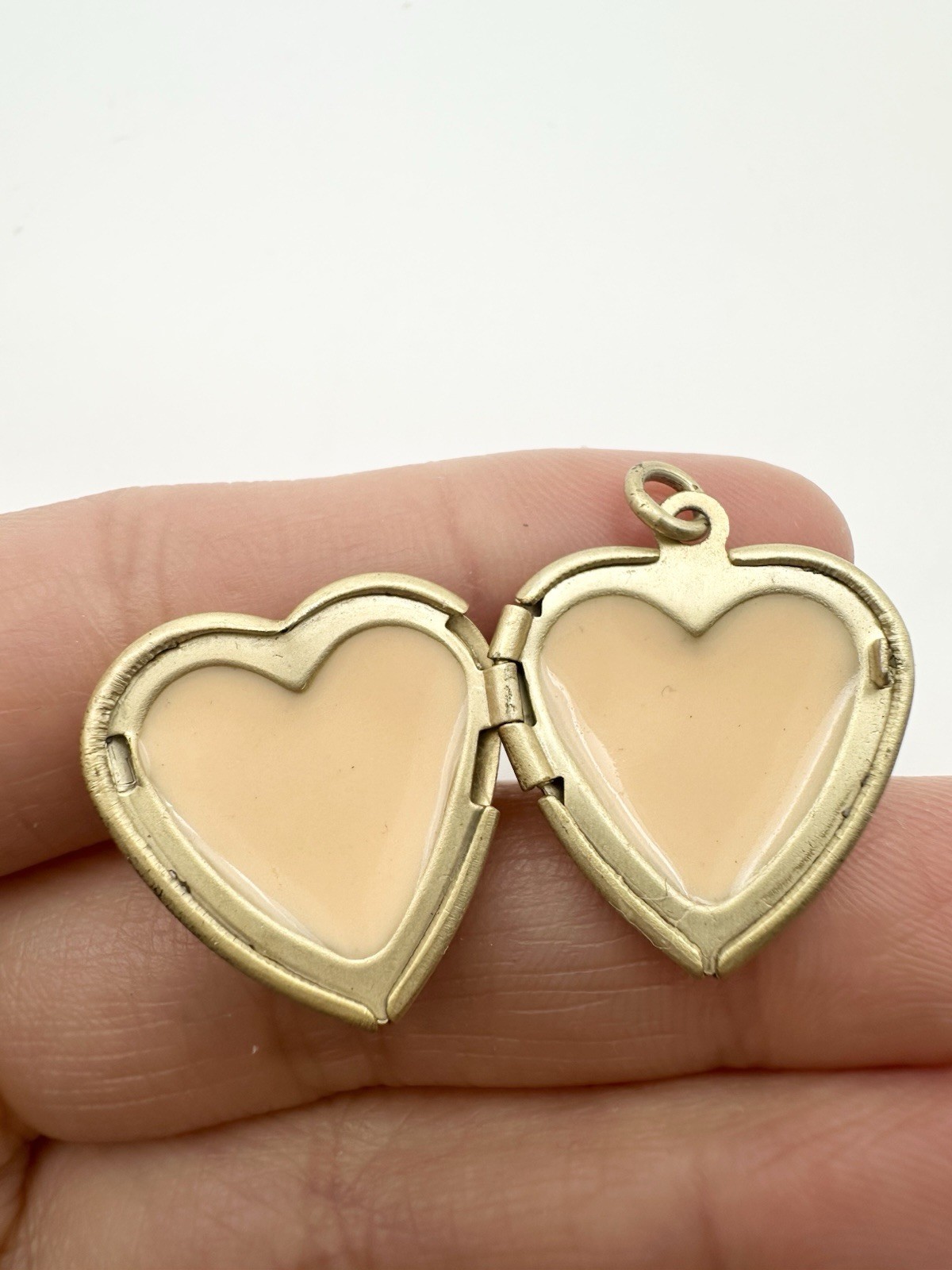 Vintage Rhinestone Pearl Heart Locket Pendant Charm