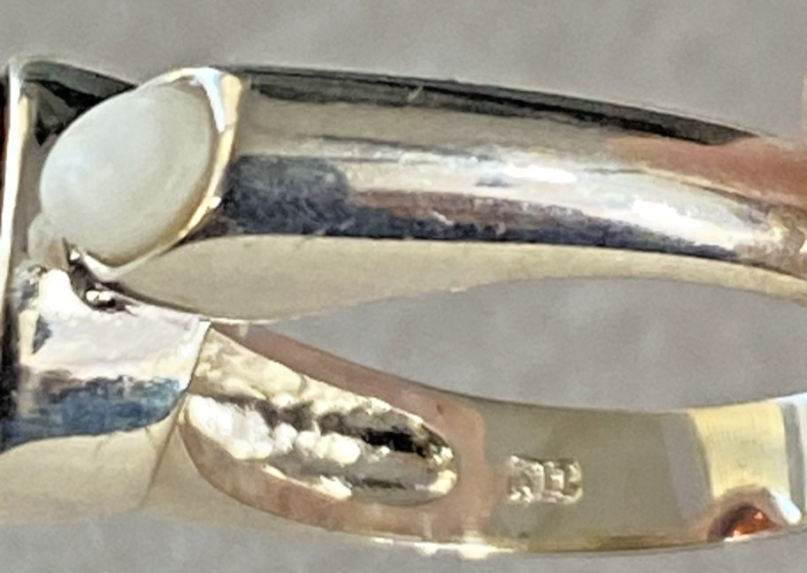 Vintage Sterling Silver Multi Stone Ring JC Signed Size 6 NOS 4.2g