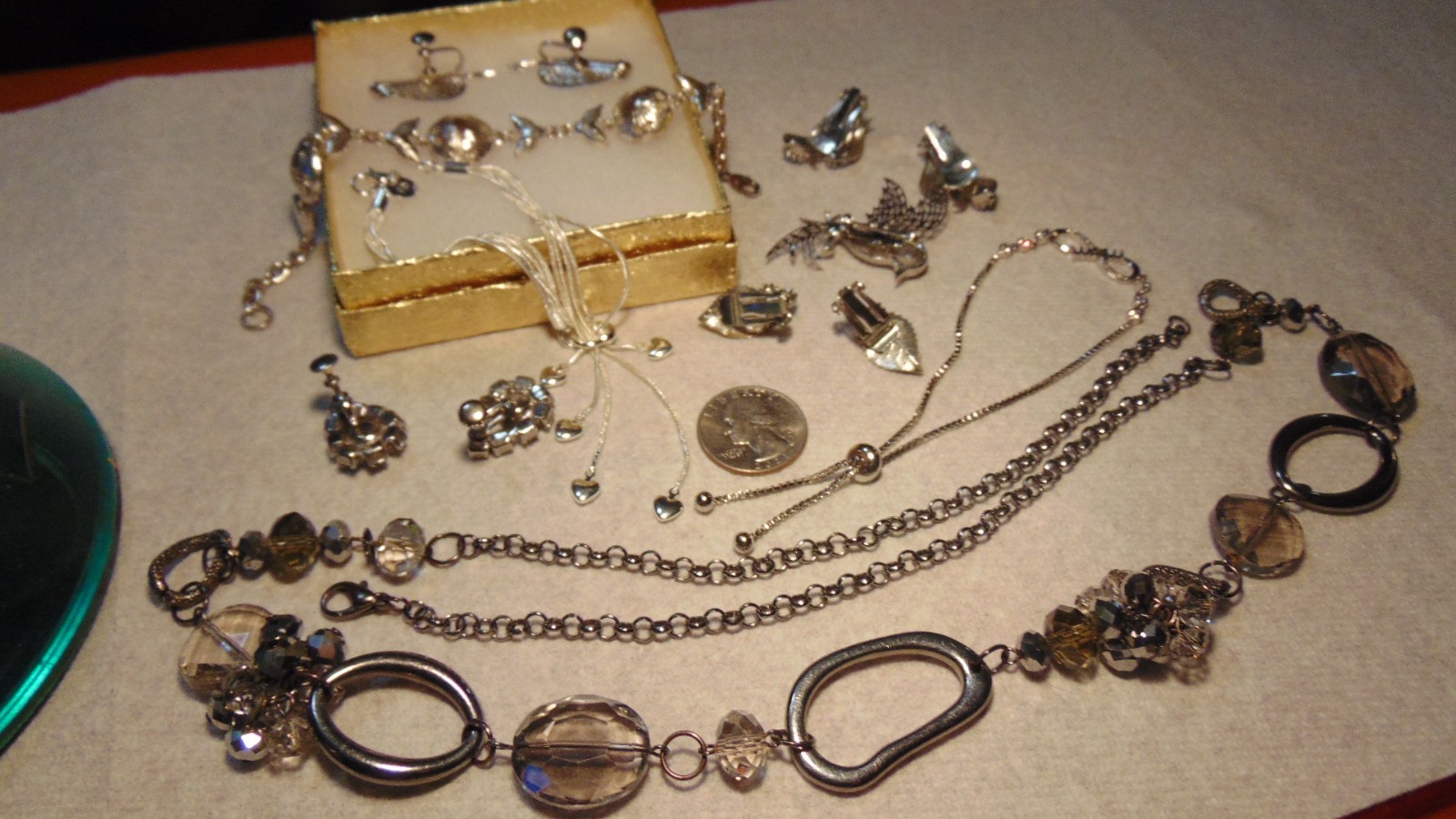 Vintage, Junk Drawer, Costume Jewelry Lot, All Wearable, No Missing Stones