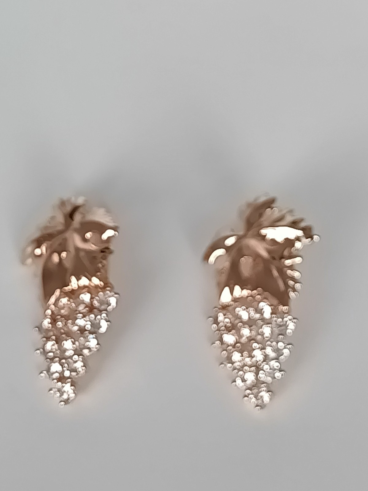 Vintage 1990-s 14 Ct Rolled Gold Large Zircons Earrings-Hallmarked 585 RG