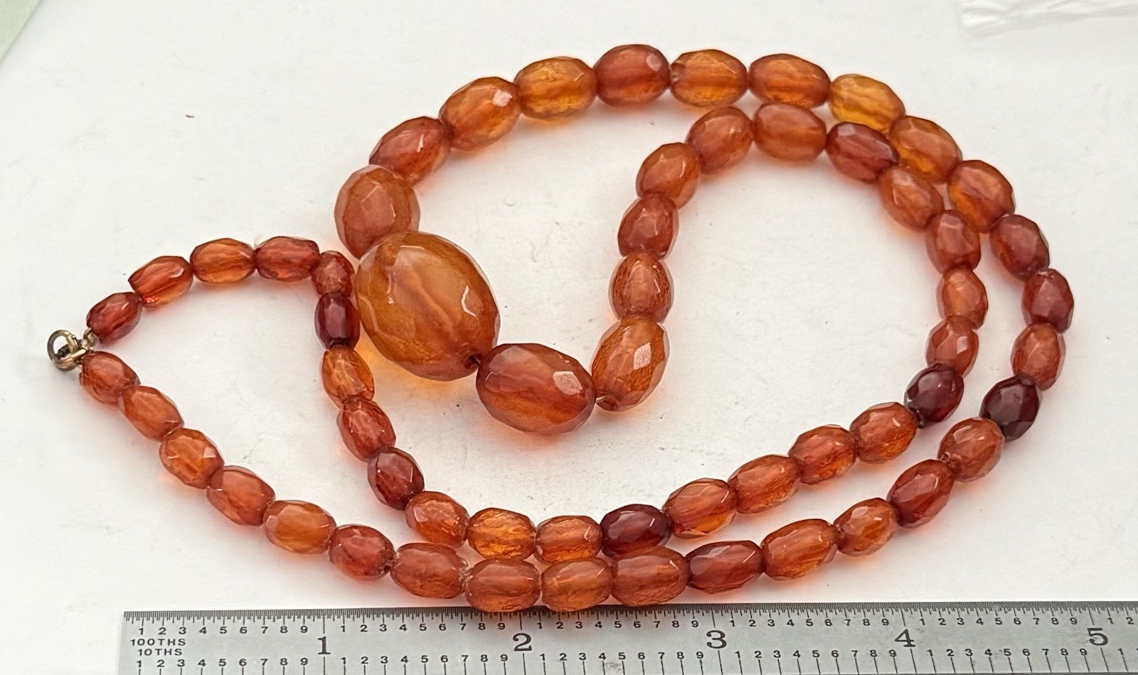 Antique Butterscotch Amber Bead Necklace 26” 30g