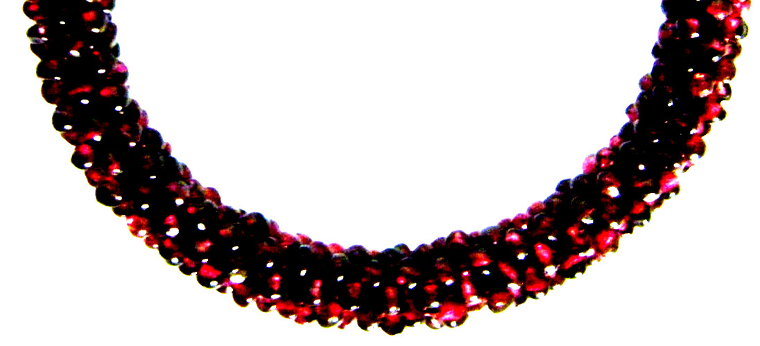 Antique Bangle Bracelet hand woven gemstone garnet beads 7. 1/2″inside perimeter