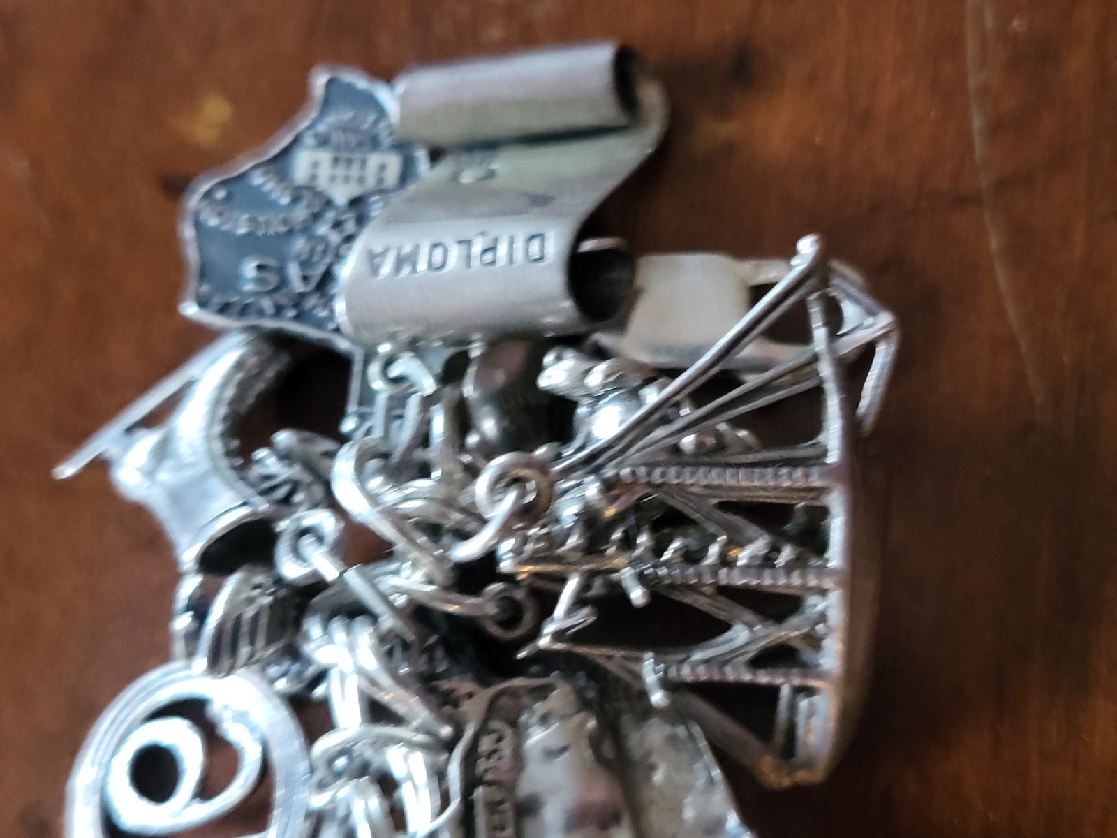 Vintage 925 Sterling Silver Loaded Charm Bracelet 104 Grams