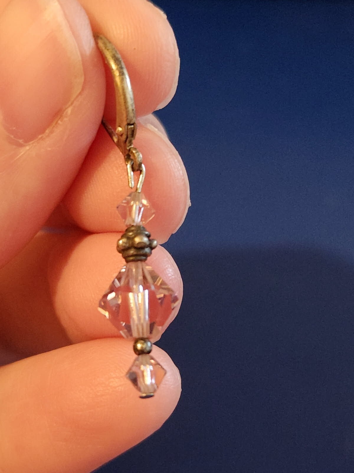 Sterling Silver Crystal Dangle Earrings