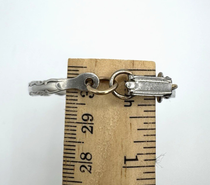 VINTAGE ESTATE SPOON ART SILVER PLATED BAR LINK BRACELET 6.75″
