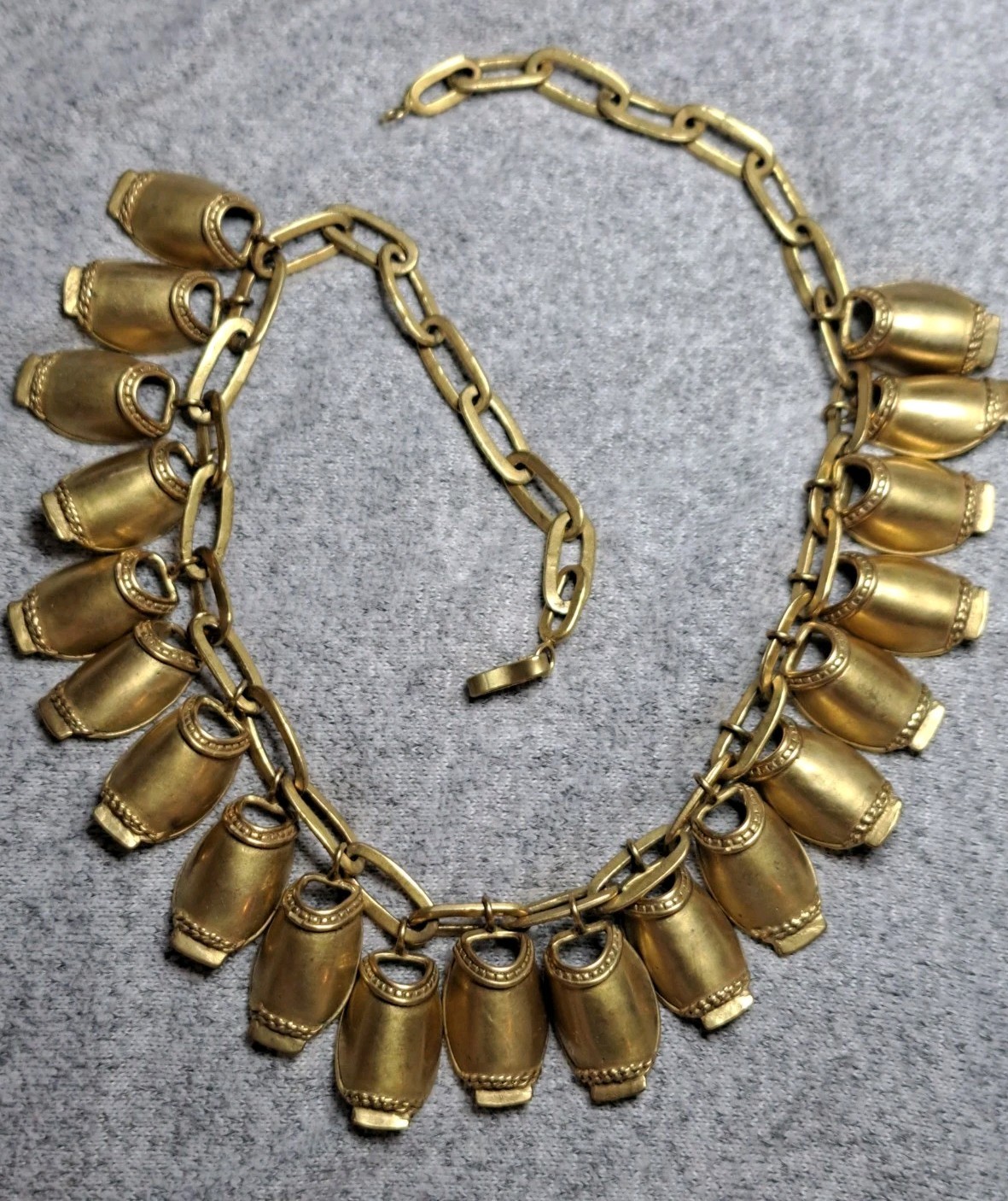 Vtg Kalevala Koru Nukkekääty Doll Chain Necklace 20 Charms Signed RC Rolled Gold