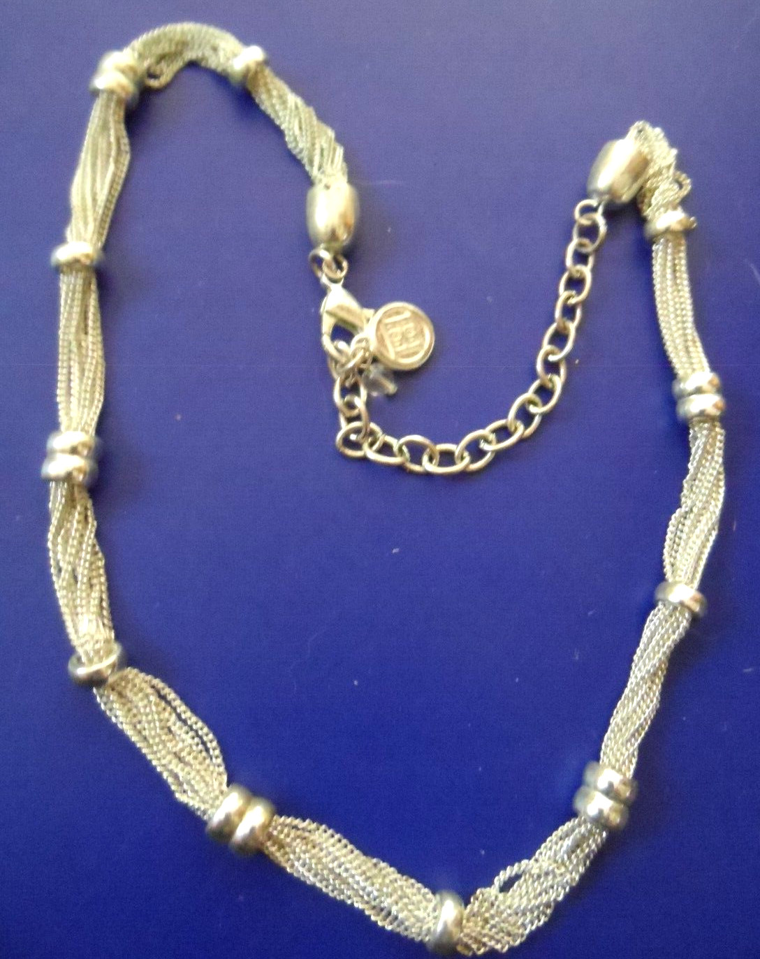 Collectible Necklace – SILVER TONE CHAIN – 16″ t0 19″ CHOKER SIGNED