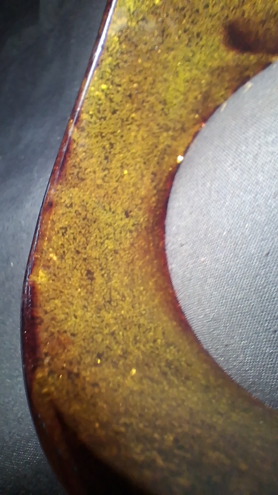 Vintage Swirl Pattern Bangle Acrylic Gold Glitter Brown Wave Chunky Statement