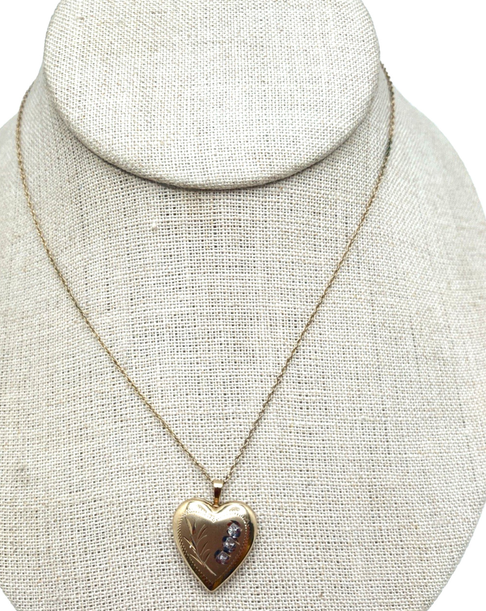 14K Gold-Filled Vintage Etched Locket Stamped PPO 18″
