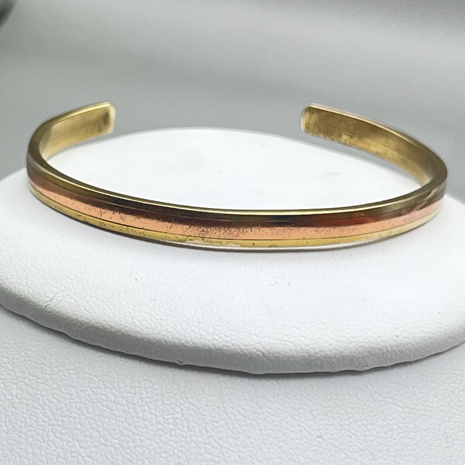 VTG Cuff Bracelet SERGIO LUB CALIFORNIA Copper and Brass Thin Bangle 6.75″