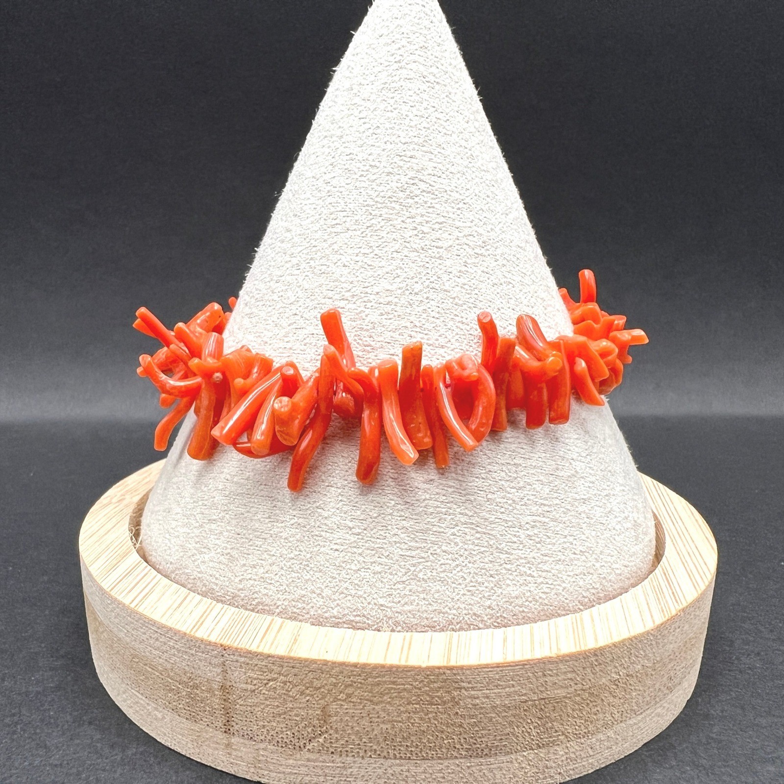 Vintage Coral Bracelet Orange Red Natural Boho