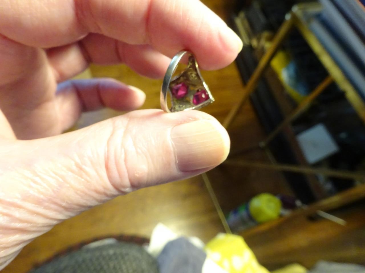 TITANIC C1900 10k Gold Gemstone Filigree Ring RARE Maltese Cross OSTBY BARTON