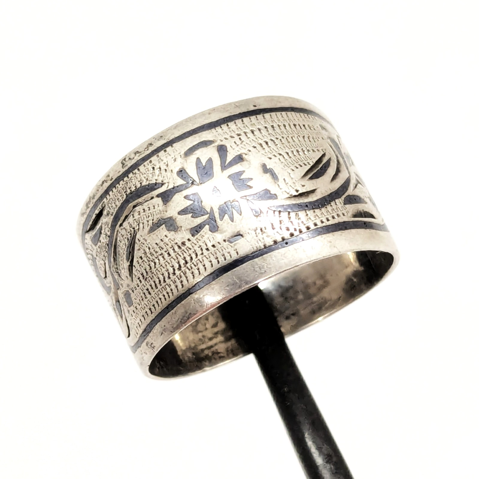 Vintage RING KUBACHI Silver⭐️916 stamp Star ussr with Blackening-size: 6.5US #13