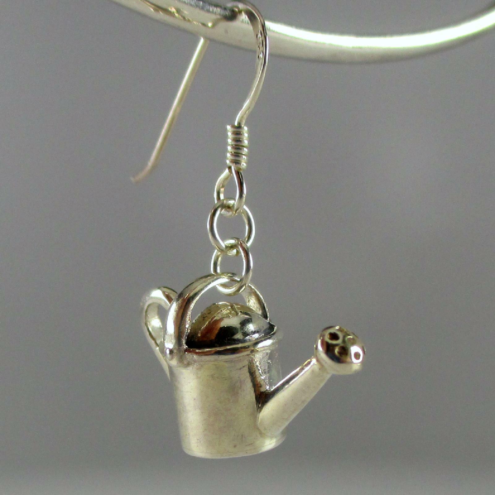 Sterling Silver Watering Can Earrings Dangle Drop Gardener Gift Vintage New BCS