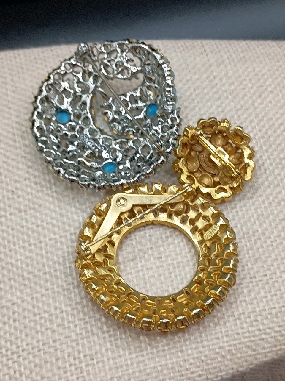 Vintage Weiss Florenza Rhinestone Brooch Designer Lot 3 AS iS REPAIR LOT READ