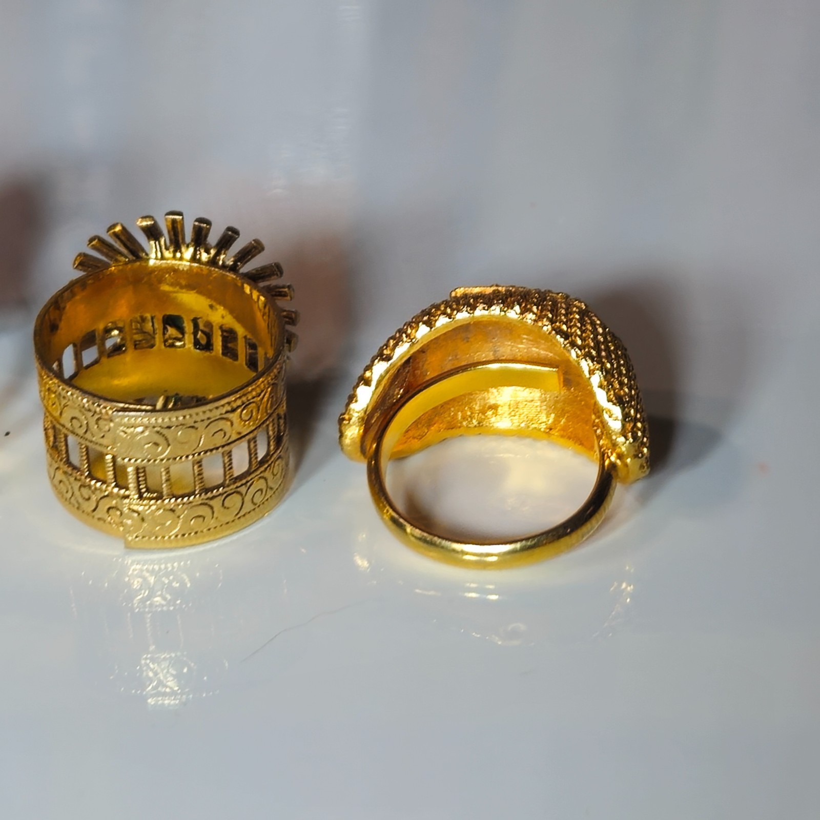 Vintage 6 Pc Assorted Judy lee &Unsigned Ring Lot Jewelry Mixed Styles and Sizes
