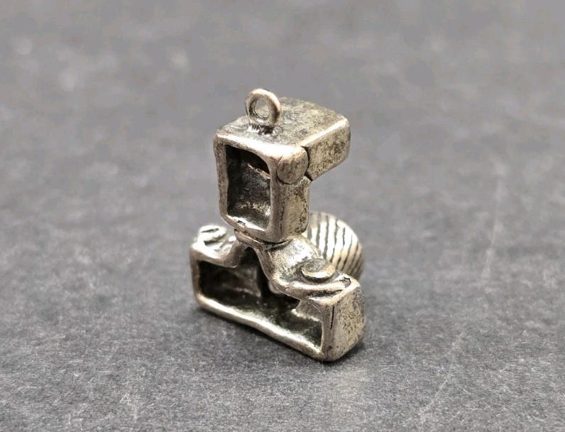Vintage Sterling Silver 925 SLR Camera Traditional Charm 3D – Fast Shipping!
