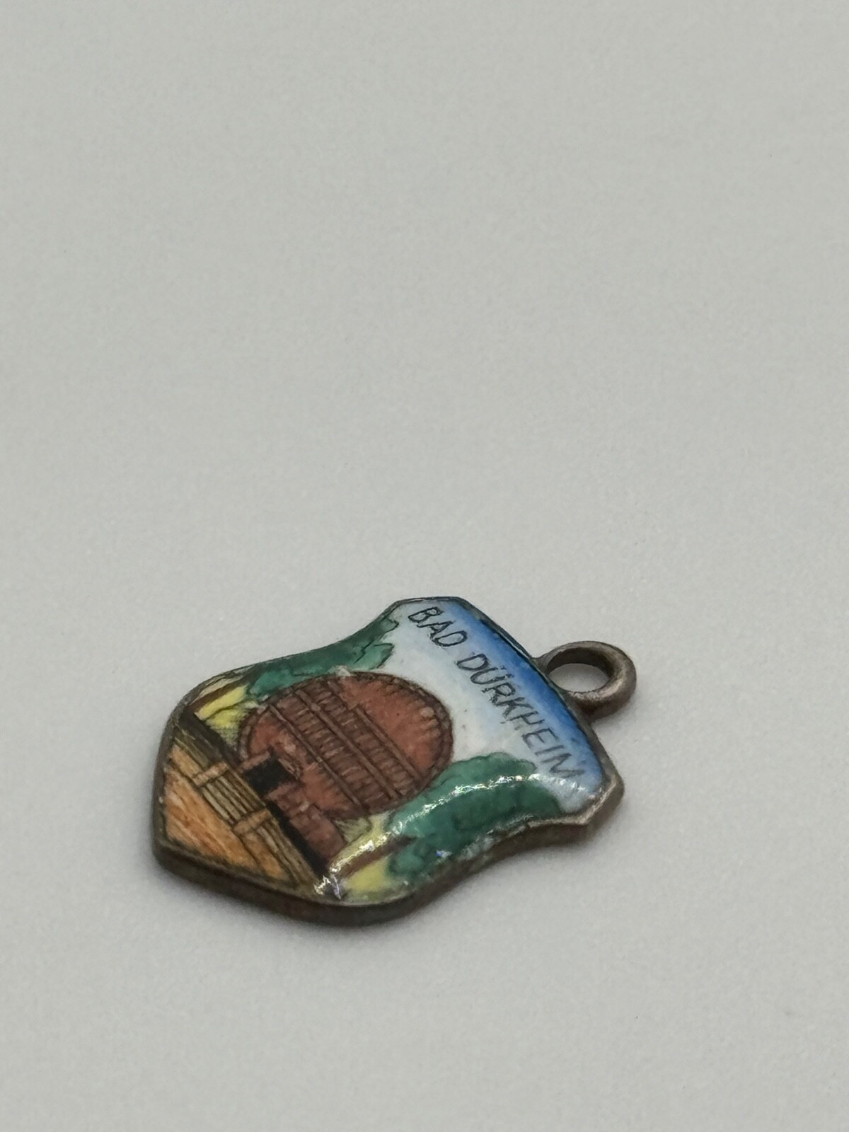 Vintage Bad Durkheim Enamel 800 Silver Germany Shield Travel Souvenir Charm