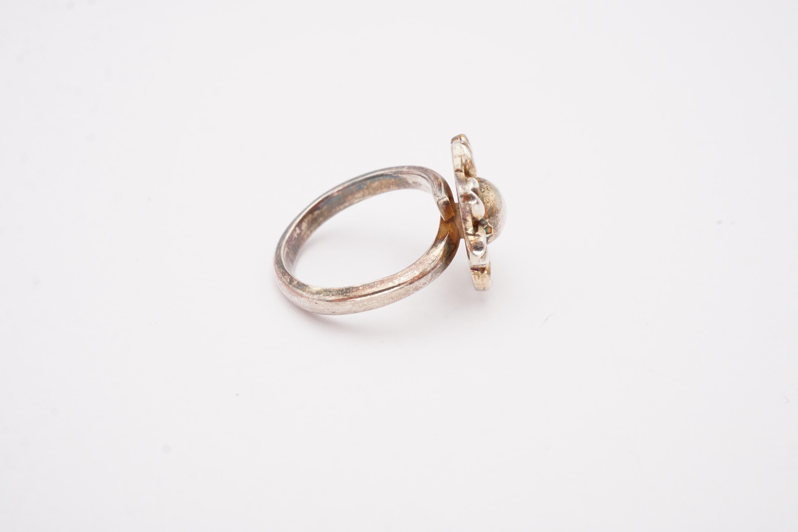 Vintage Mexico Sterling Silver 925 Flower Ring Size 5.25 Adjustable