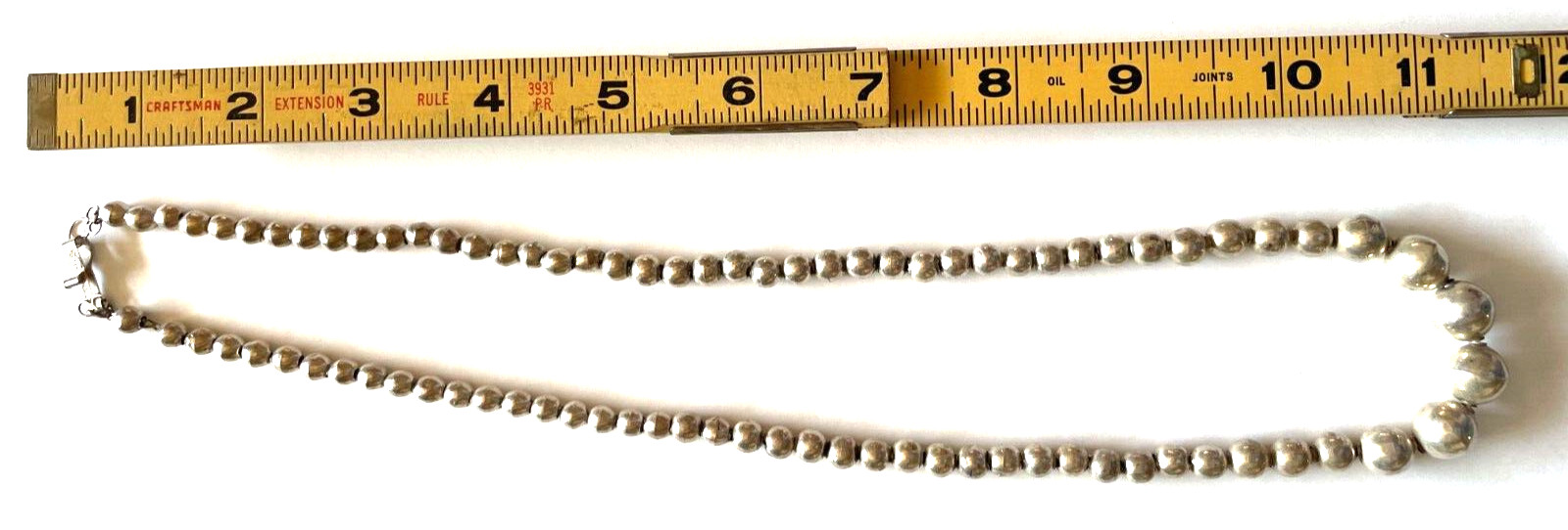 VTG 1960’s SOUTHWESTERN STERLING SILVER BALL BEADS 12 IN. NECKLACE~22gr.